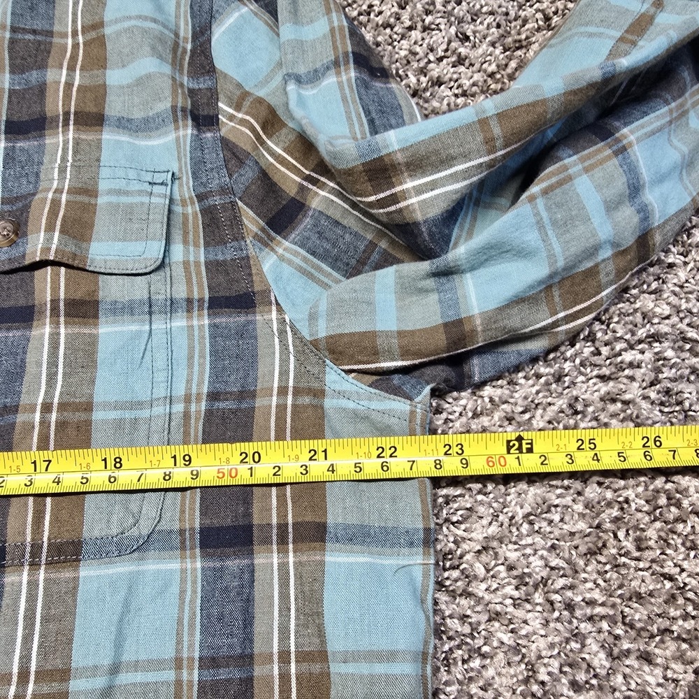 Best Made Co Long Sleeve Standard Indigo Blue Shirt Size Large Linen Cotton wip - Picture 6 of 8